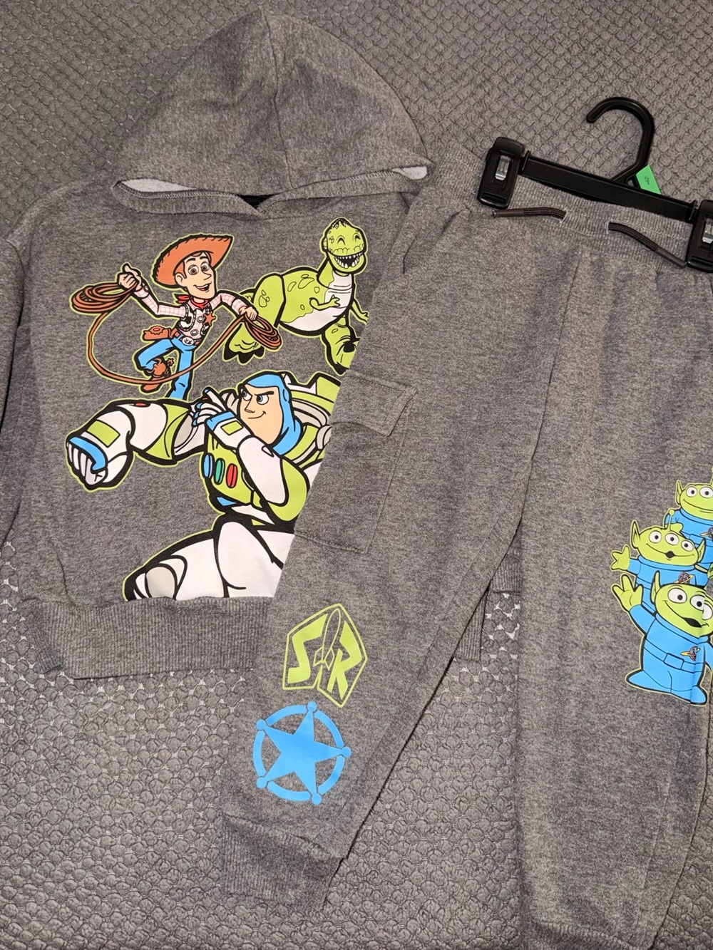 Disney Grey Kids Toy Story Hoodie & Joggers Set with Buzz, Woody & Aliens